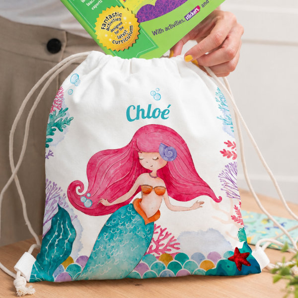 Sac à dos à Cordons Enfant Petite Sirène personnalisé