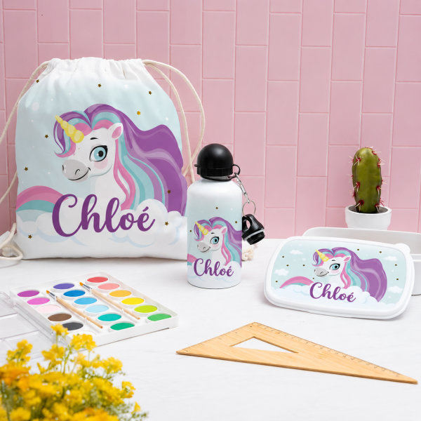 Sac à dos à cordons Enfant Licornes personnalisé