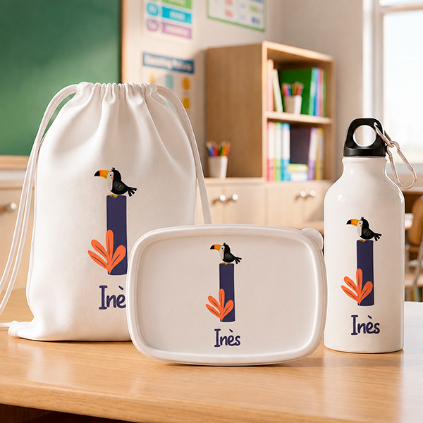 Pack Scolaire Enfant avec Initiale et Prénom Personnalisé