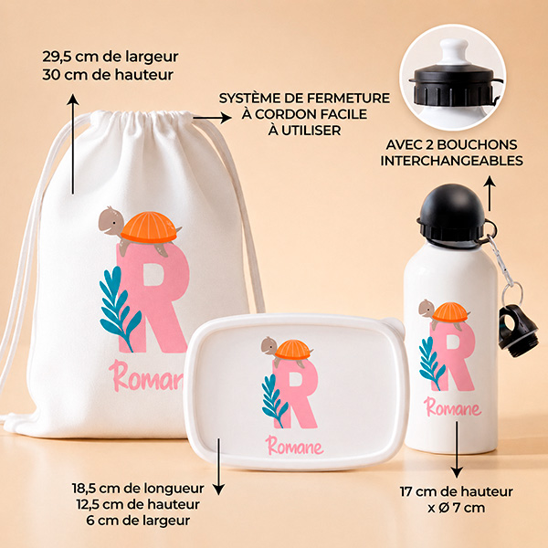 Pack Scolaire Enfant avec Initiale et Prénom Personnalisé