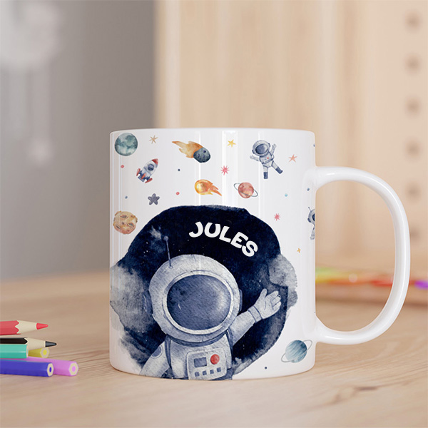 Tasse Enfant Astronaute Incassable personnalisée avec Prénom