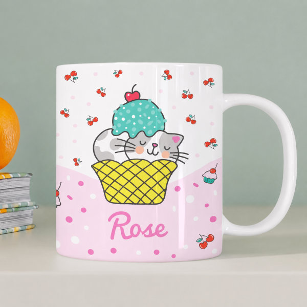 Tasse Enfant Petits Chats Incassable personnalisée avec Prénom