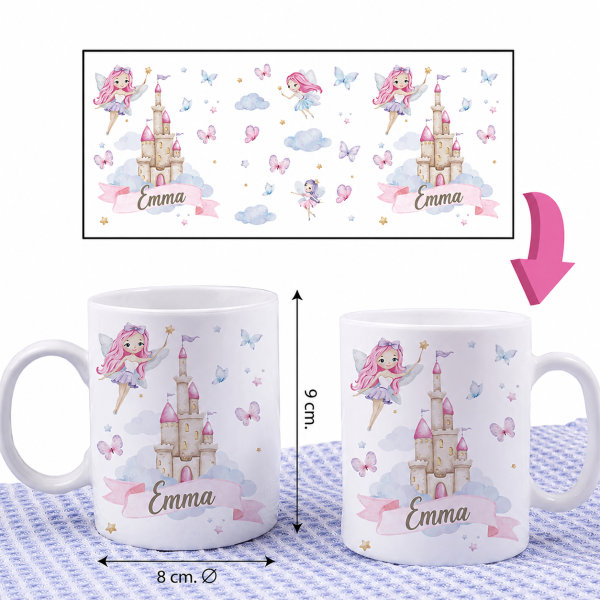 Tasse Enfant Fées Incassable personnalisée avec Prénom