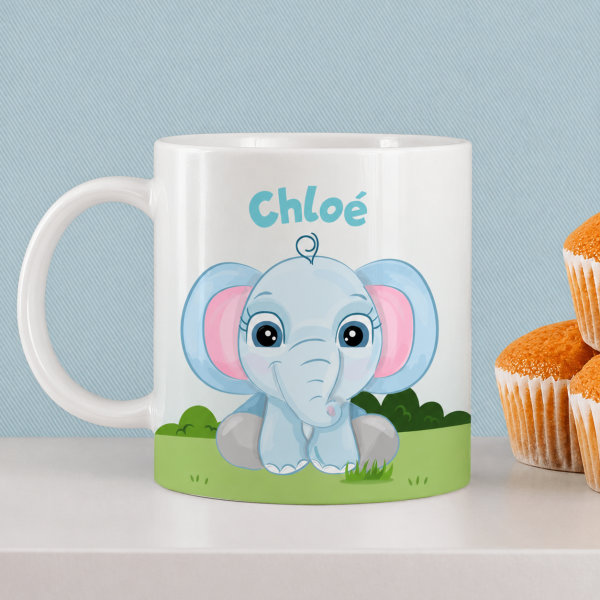 Tasse Enfant Animaux de la Jungle Incassable personnalisée avec Prénom