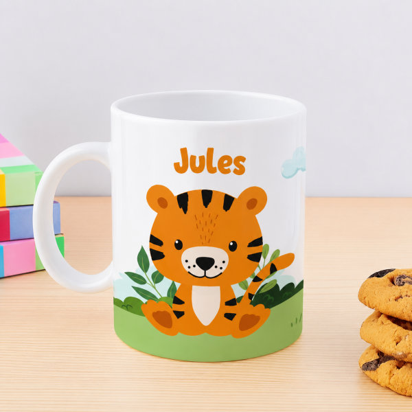 Tasse Enfant Animaux de la Jungle Incassable personnalisée avec Prénom