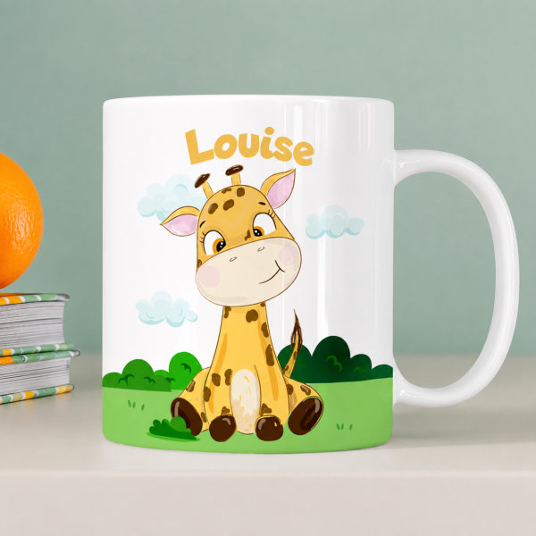Tasse Enfant Animaux de la Jungle Incassable personnalisée avec Prénom