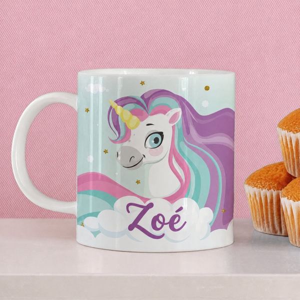 Tasse Enfant Licorne Incassable personnalisée avec Prénom