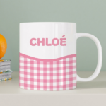 Vignette de Tasse Enfant Carreaux Incassable personnalisée avec Prénom