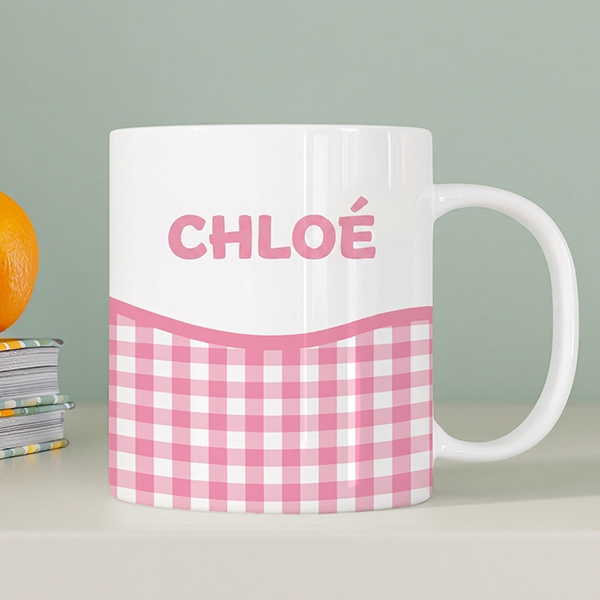 Tasse Enfant Carreaux Incassable personnalisée avec Prénom