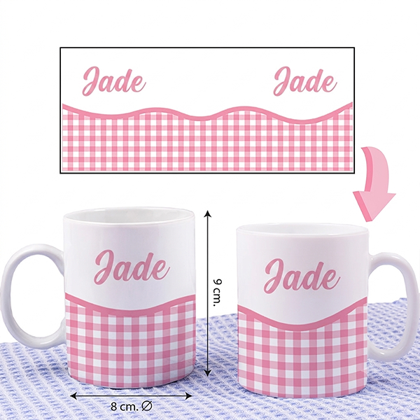 Tasse Enfant Carreaux Incassable personnalisée avec Prénom