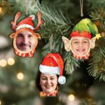 Vignette de Pack de décorations pour sapin de Noël avec visages et photos personnalisées