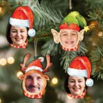 Vignette de Pack de décorations pour sapin de Noël avec visages et photos personnalisées