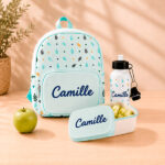 Vignette de Pack Scolaire Enfant Vert avec Feuilles et Prénom personnalisé