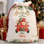 Vignette de Sac de Noël Voiture avec prénom personnalisé