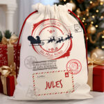 Vignette de Sac de Noël Traîneau avec prénom personnalisé