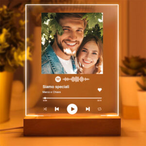 Pahdecor Placche Spotify personalizzate in acrilico con foto musicali cornici personalizzate in vetro copertina per album regali personalizzabili per fidanzato Natale anniversario decorazione