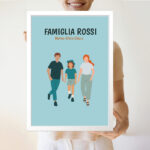 Miniatura di Poster Famiglia di Fronte con Nomi e Testo personalizzato