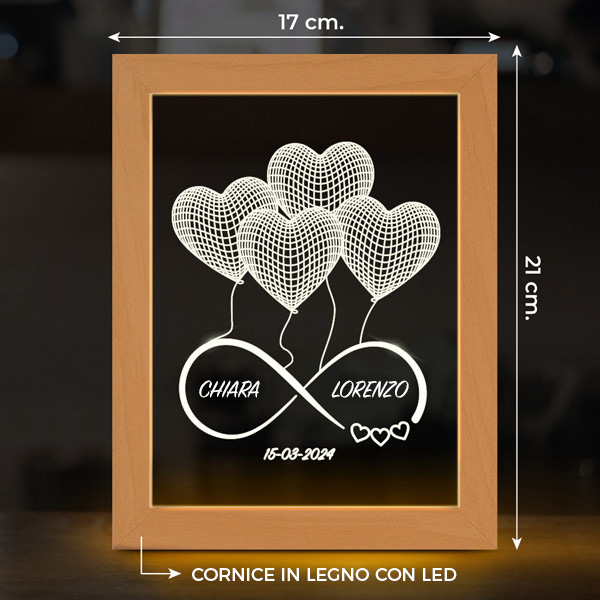 Lampada Infinito con Nomi personalizzata