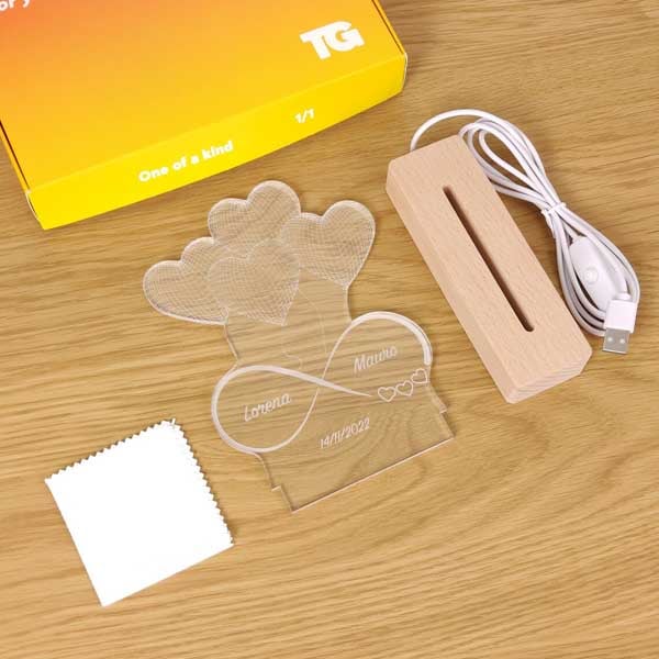 Lampada Infinito con Nomi personalizzata