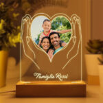 Miniatura di Lampada Mani a Cuore con Foto e Testo personalizzata