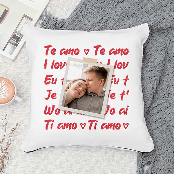 Cuscino Ti Amo con Foto personalizzato