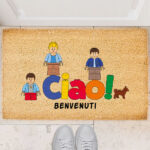 Miniatura di Zerbino CIAO con minifigure Lego personalizzate e testo personalizzato