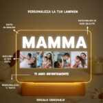 Miniatura di Lampada Mamma con 4 foto personalizzata