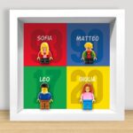 Miniatura di Quadro con minifigure Lego, anni e nomi personalizzati