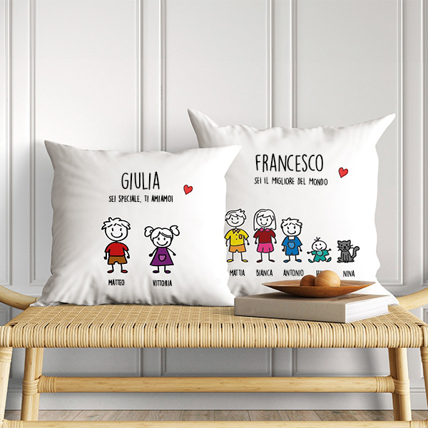 Cuscino Pupazzetti con Testo personalizzato