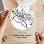 Miniatura di Targa Mappa dell'Amore con Posizione e Testi personalizzata