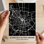 Miniatura di Targa Mappa dell'Amore con Posizione e Testi personalizzata