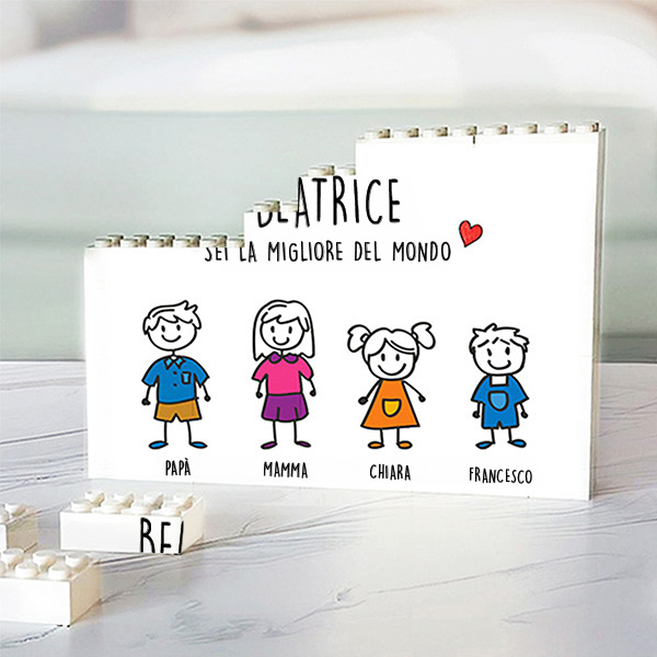 Puzzle di Blocchi con Omini e Testo Personalizzato