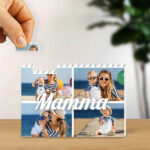 Miniatura di Puzzle di Blocchi Mamma Collage con Quattro Foto personalizzato