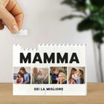 Miniatura di Puzzle di Blocchi Mamma con Quattro Foto e Testo personalizzato