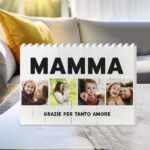 Miniatura di Puzzle di Blocchi Mamma con Quattro Foto e Testo personalizzato