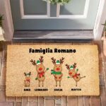 Miniatura di Zerbino di Natale Renne con Nomi e Testo personalizzato