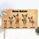 Miniatura di Zerbino di Natale Renne con Nomi e Testo personalizzato