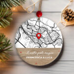 Miniatura di Set di Decorazioni per Albero di Natale con Mappa, Posizione e Testi Personalizzati