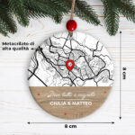 Miniatura di Set di Decorazioni per Albero di Natale con Mappa, Posizione e Testi Personalizzati