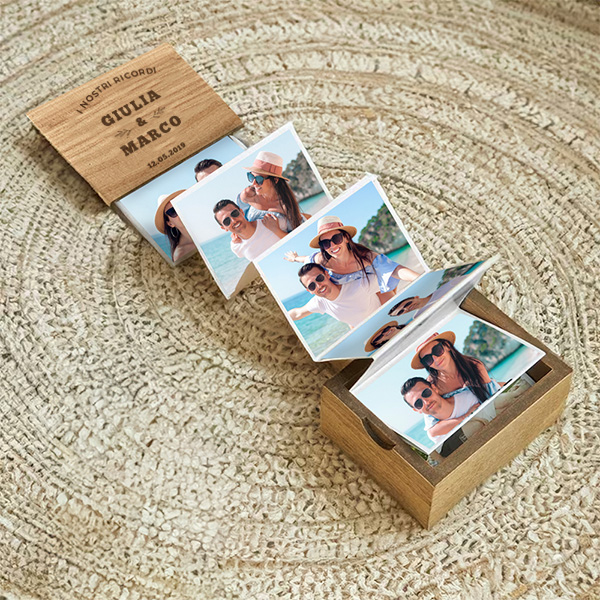 Scatola di Foto a Fisarmonica per Coppie Personalizzata