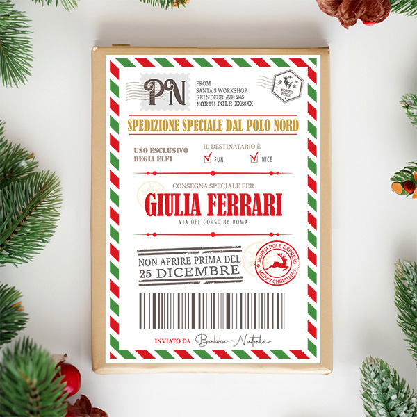 Etichetta per Regali di Natale Posta Postale con Nome personalizzata