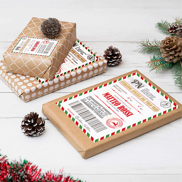 Etichetta per Regali di Natale Posta Postale con Nome personalizzata