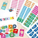 Miniatura di Set di Etichette Adesive per Bambini per Vestiti e Oggetti con Nome personalizzate