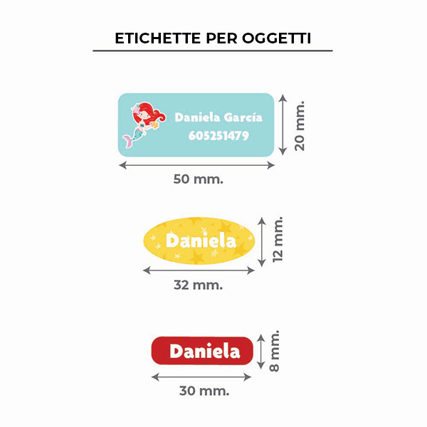 Etichette Adesive per Bambini per Oggetti personalizzate