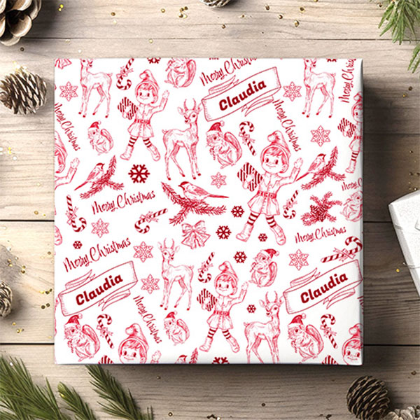 Carta da Regalo Design Natalizio con Nome Personalizzato