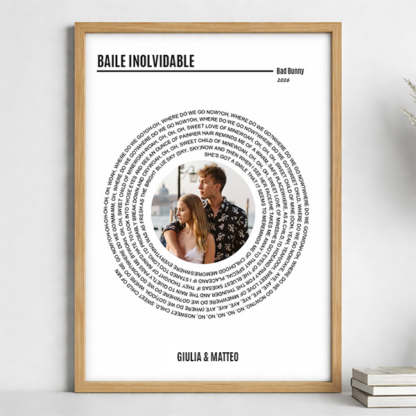 Poster con Testo della Canzone Spotify a Spirale e Foto personalizzata