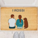 Zerbino con Illustrazione di Famiglia di Spalle e Testo Personalizzato Miniatura di Zerbino con Illustrazione di Famiglia di Spalle e Testo Personalizzato