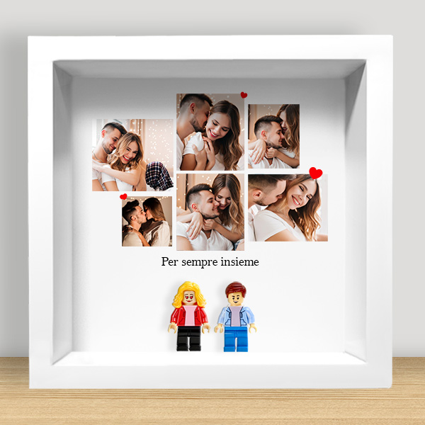 Quadro con Minifigure Lego, 6 Foto e Testo Personalizzato