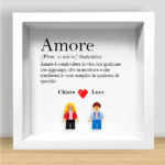 Miniatura di Quadro con Minifigure Lego Amore con Testo e Nomi Personalizzati