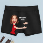 Miniatura di Boxer con la frase "TUTTO MIO" e foto personalizzata